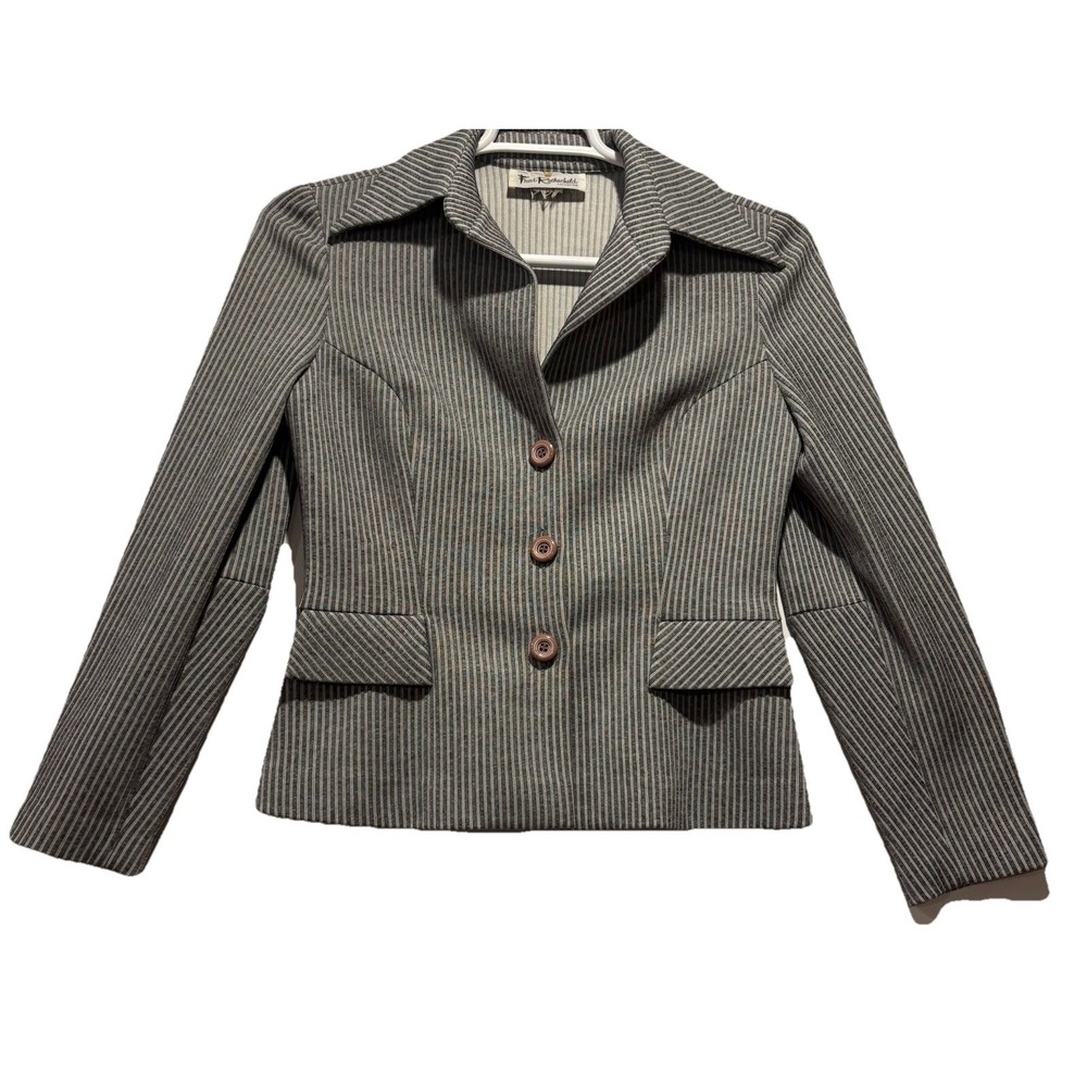 VTG 70s Designer Fred Rothschild California Women's S Blazer‎ Gray *See Desc